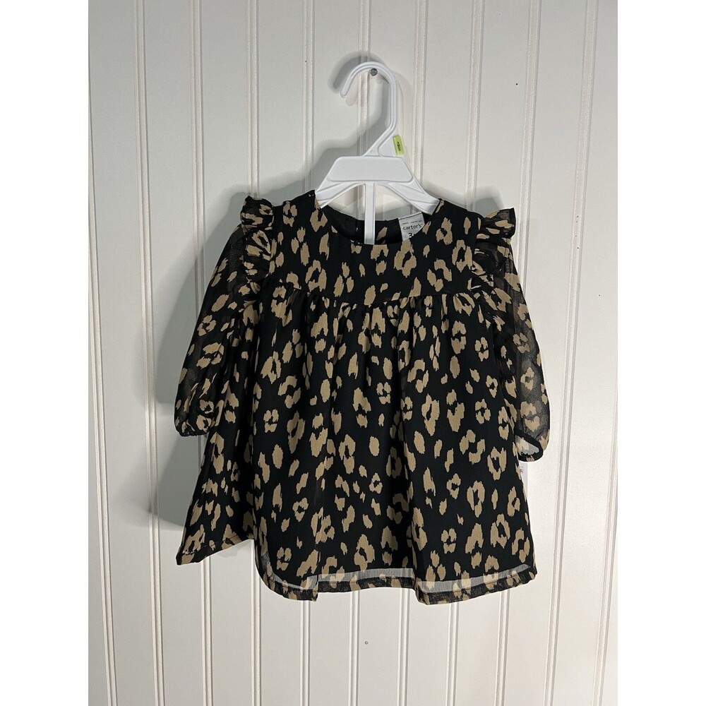 Carters Baby Girl Leopard Bow Dress - 3 Months NWT BRAND NEW